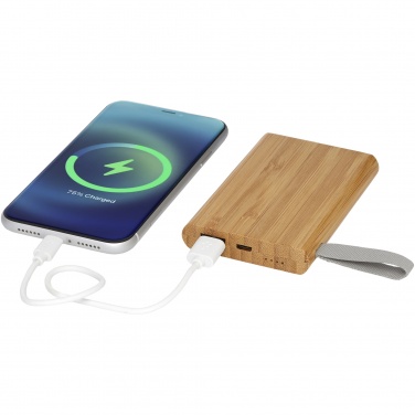 Logo trade corporate gifts image of: Tulda 5000 mAh bamboo power bank